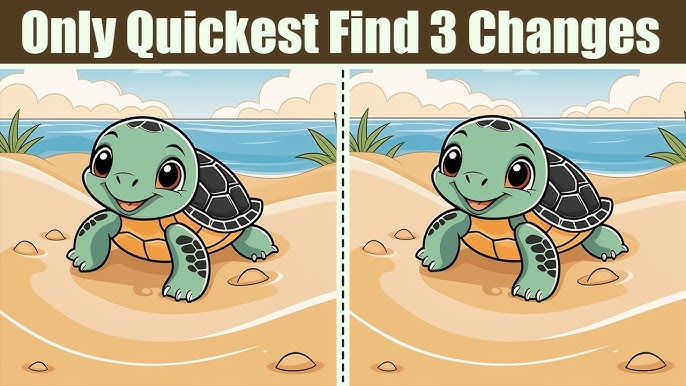 Only the Quickest Can Find 3 Changes: A Turtle Puzzle Brain Challenge