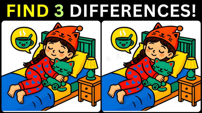 Find the 3 Differences: A Cozy Bedtime Puzzle That Trains Your Brain