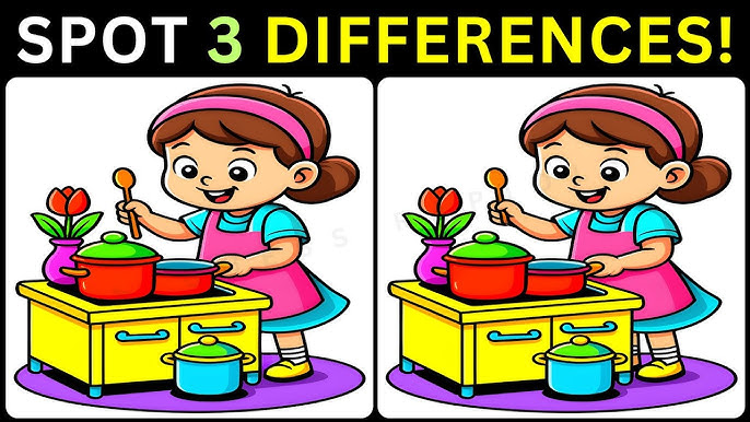 Spot the 3 Differences: Can You Find Them in This Cute Kitchen Puzzle?