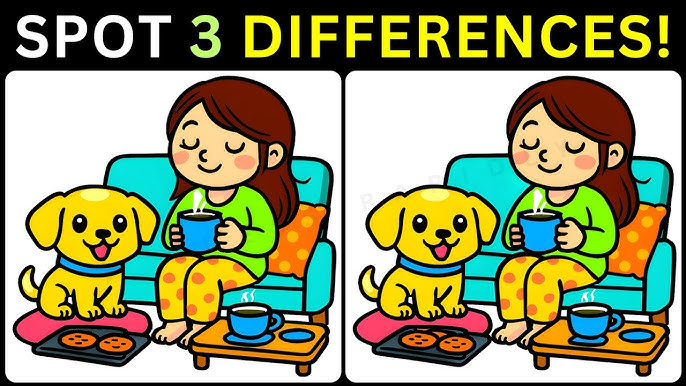 Spot the 3 Differences: Can You Find Them in This Cozy Living Room Puzzle?