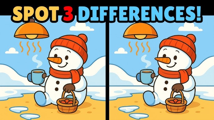 Spot the 3 Differences: The Cozy Snowman Puzzle That Warms Up Your Brain