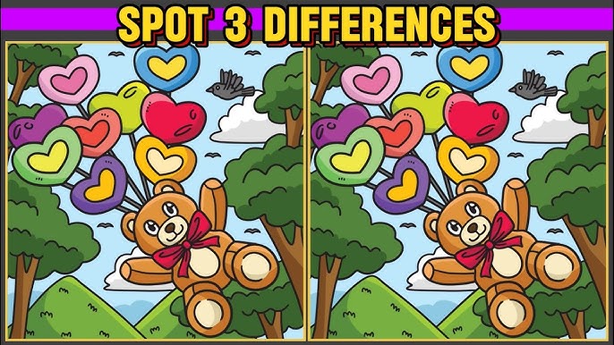 Spot the 3 Differences: A Playful Teddy Bear Puzzle That Boosts Focus and Observation Skills